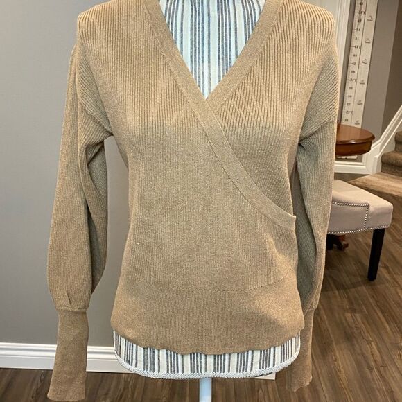 Fred & Sibel Crossover Sweater XS Camel - Picture 6 of 16